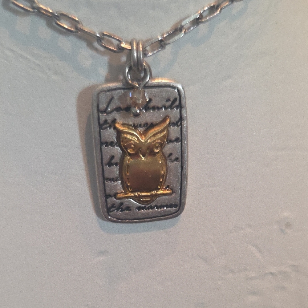 Brighton Two-Tone Owl Pendant Necklace